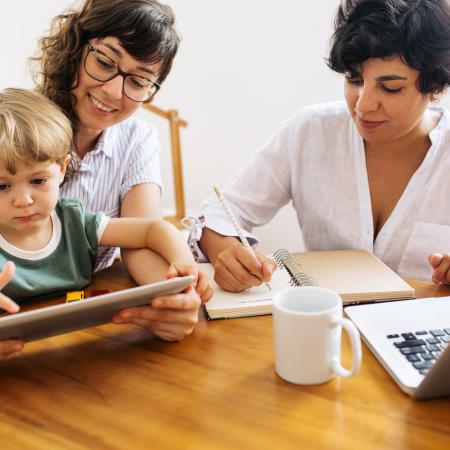 Nurse and family in clinic | Pfizer clinical trials